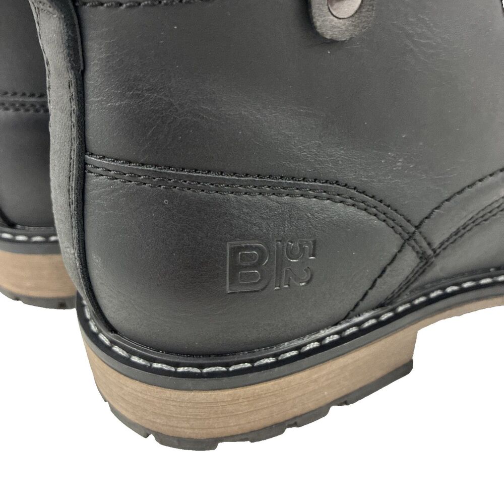 B-52 by Bullboxer Boots Mens Size 9 Black Cap Toe Lace Up Side Zip Ankle Dress - Picture 2 of 6